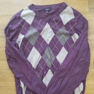 Croft & Barrow Men's Purple Argyle Sweater